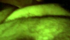 curly girl with glasses sucks in hidden camera view