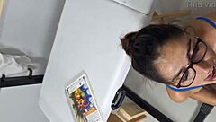 Leaked video of teacher sucking student cock in stockings. Big tits bouncing during fucking.