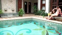 tall slim thai whore gets no condom fuck by big dick white tourist at spa?