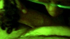 curly girl with glasses sucks in hidden camera view