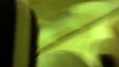 curly girl with glasses sucks in hidden camera view