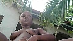 Crazy Bitch Teases Outdoor At Stepdad's Mansion