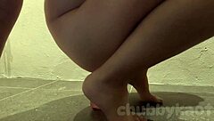 i'm chubbykaot on the floor with a dildo