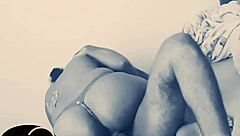 Rough cowgirl riding with panties close up