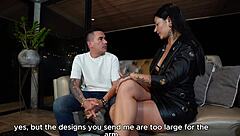 tattoo artist enjoys a session with her client part 1