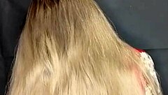 Taboo cum on stepmom's long hair