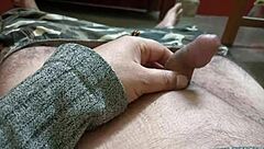 Mature man handles his penis in high speed, feeling every inch?