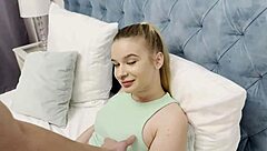 my hot blonde roommate sucks my cock greedily.