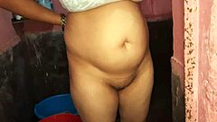 nangi wife shows clean pussy in bathroom