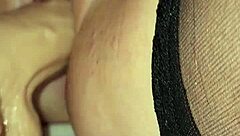 Wife enjoys big cock dildo