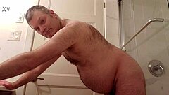 i'm nude in the bathroom, sodomizing myself with a dildo like martin lavall�e