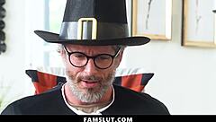 Teen Sucks Stepdad's Dick Until Caught By Stepbrother And Mom In Famslut