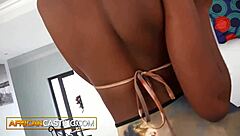 Amateur African Babe With Big Tits Rides Big White Cock