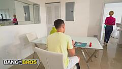 Casca Akashova's Big Tits Washed by Son's Friend?