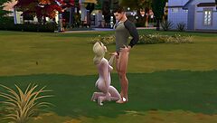 Military guy enjoys blowjob and sex in public park