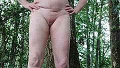 milf slave bent over for doggystyle in forest