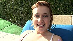 Horny 19 Year Old Brunette Gets A Creampie Inside Her Shaved Pussy