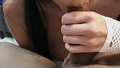 Hot girl with natural tits rides and fucks on a hard cock passionately