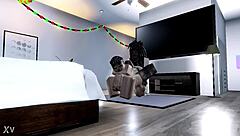 Ebony beauty with big ass takes intense stretching from massive black cock in hardcore session.