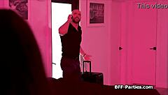 uh three asian gfs share dick in wild after party foursome with blowjobs and hardcore fucking