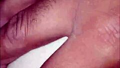 Eater destroys cuckold's wife's tight pussy with cumshot.