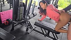 Fucked Hot Brunette In Gym!