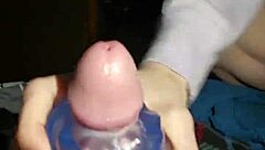 i love jerking my husband's cock then riding a huge dildo in crotchless panties