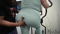 Why work out alone when you can pound this tattooed Latina's fat ass in interracial threesome with monster cocks?