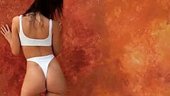 Slender Belgian Milf Strips Revealing Luscious Petite Body and Hairy Pussy