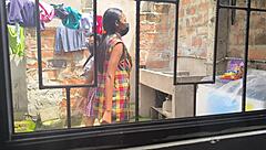 Latina housewives turn up the heat with steamy homemade porn after finishing their laundry chores