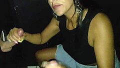 I sucked off strangers' cocks at the gloryhole in the swingers house party!