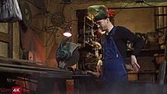 intensive anal session with dirty tattooed skinny blonde riding cowgirl and taking hard assfucking bent over until cumshot