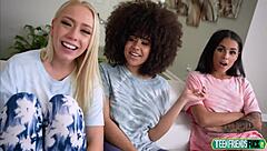 Will Petite Brunette Teens Braylin Bailey Camila Cortez Nina Diaz Ride Monster Cock In Wild Slumber Fuck Fest Or Beg For More