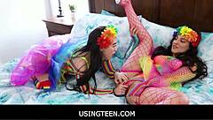 Oh yeah, these teens are getting used freely while prepping for pride - come join the fun!