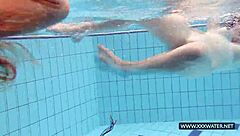 Katrin And Lucy Show Off Big Tits While Swimming Underwater In Bikinis At The Pool