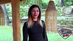 Gwen the beautiful french milf with natural tits and stockings gets her european pussy filled.