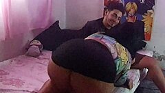 Unexpected Dorm Encounter With Tattooed Roommate Flashing Skirt