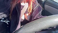 I can't believe how hot this car ride is with horny milf artemisia love flashing her juicy boobs