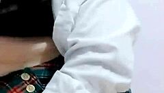 Mexican schoolgirl amateur masturbates her wet chochito to orgasm after classes with sexy ass voyeur view.