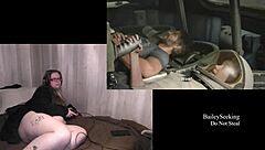 Naked tattooed bbw with glasses and piercings plays through last of us 2 fully nude