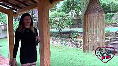 Gwen the beautiful french milf with natural tits and stockings gets her european pussy filled.