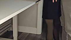 A young brunette poetess in a sexy dress reads her emotional verses while moaning softly