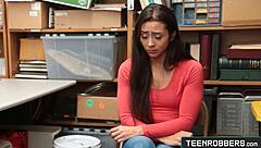 Hard Doggystyle Pound with Cute Shy Teen 18+ Shoplifter Lilly Hall!