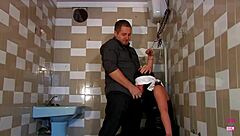 A super sensual brunette with big tits and nipples rides reverse cowgirl, then switches to doggystyle for intense pussy fucking.