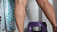 Hot Stepmom Latina MILF Flashes Big Tits And Ass In Bathroom Lingerie