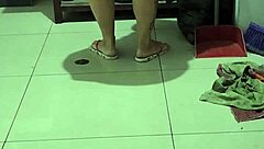 Hot Stepmom Latina MILF Flashes Big Tits And Ass In Bathroom Lingerie