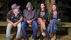 peruvian latina hotwife enjoys dogging with brazilian amateur in public outdoor bent over action