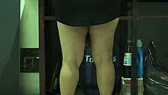 Hot Stepmom Latina MILF Flashes Big Tits And Ass In Bathroom Lingerie