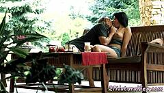 Glamour European model gets intimate with her boyfriend in a classy romantic encounter