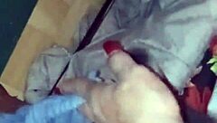 Wet ebony bbw changes panties after getting aroused at home